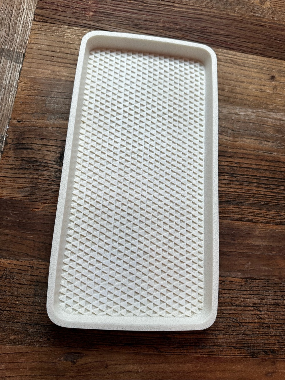 Textured cream Rectangular Tray